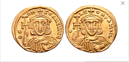 Constantine V Copronymus, with Leo IV, AV Solidus. Constantinople, AD 741-755..