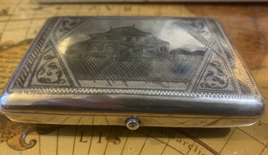 A 19th century(circa 1800s) Russian silver niello cigar box, possibly by Ivan Saltykov, Moscow, with Kokoshnik mark