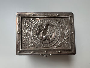 A Continental Silver-plated Rectangular Trinket-jewellery  Box