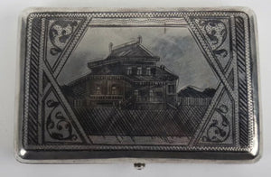 A 19th century(circa 1800s) Russian silver niello cigar box, possibly by Ivan Saltykov, Moscow, with Kokoshnik mark