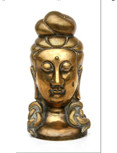 Load image into Gallery viewer, A Chinese bronze bust in the form of Guan Yin.