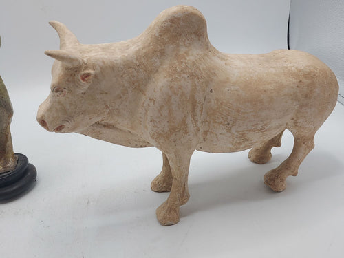 A painted pottery figure of an Ox. c. Tang dynasty (618-907)