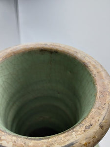 A LONGQUAN CELADON CRACKLE-GLAZED BALUSTER VASE ,MING DYNASTY (1368-1644)