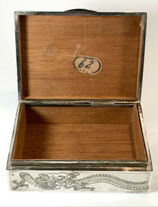 A Chinese export silver cigarette box.