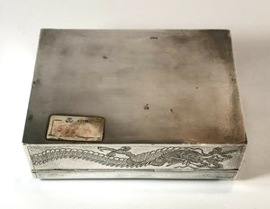 A Chinese export silver cigarette box.