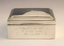 Load image into Gallery viewer, A George V silver cigarette box by F H Adams &amp; Co, Birmingham 1922