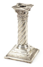 Load image into Gallery viewer, Silver Candlestick with Writhen Column, 16cm High